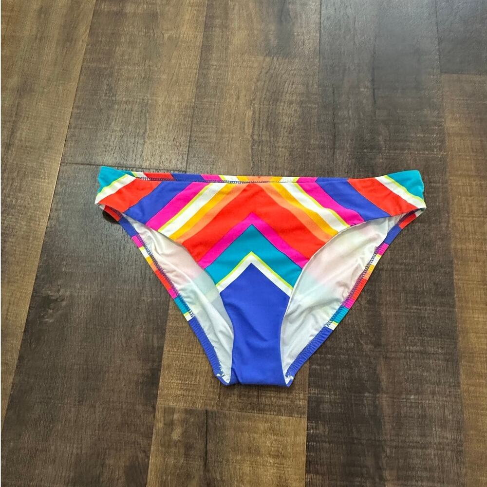 Trina Turk Rainbow Chevron Bikini Bottoms Size 14 Colorful Swim